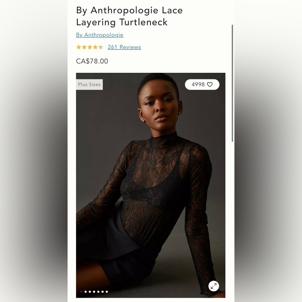 NWT Size XL -  Anthropologie lace Layering Turtleneck - Picture 8 of 8